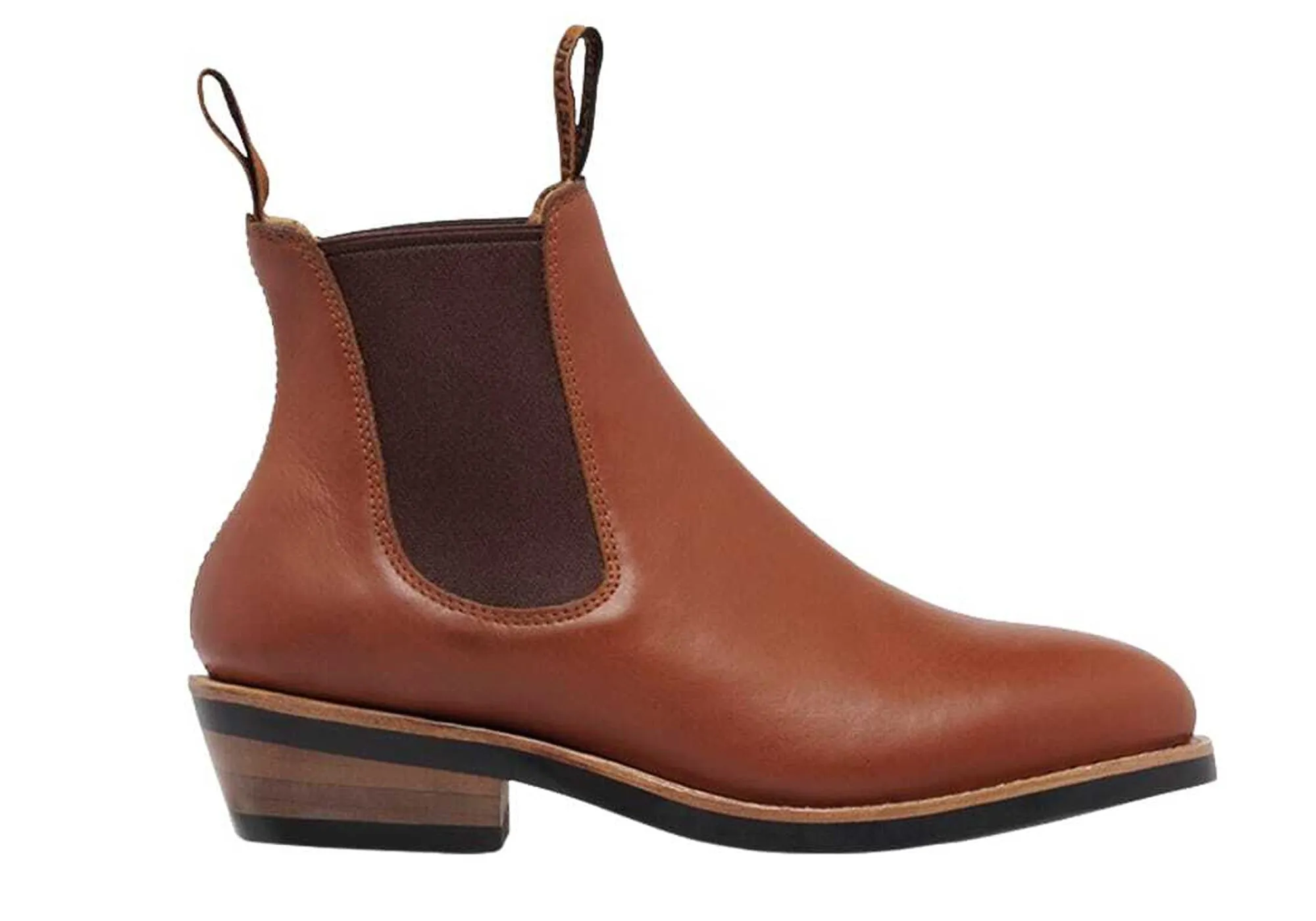 Mustang Womens Signature Pull Up Tan Leather Boots Feather Light Rough Terrain