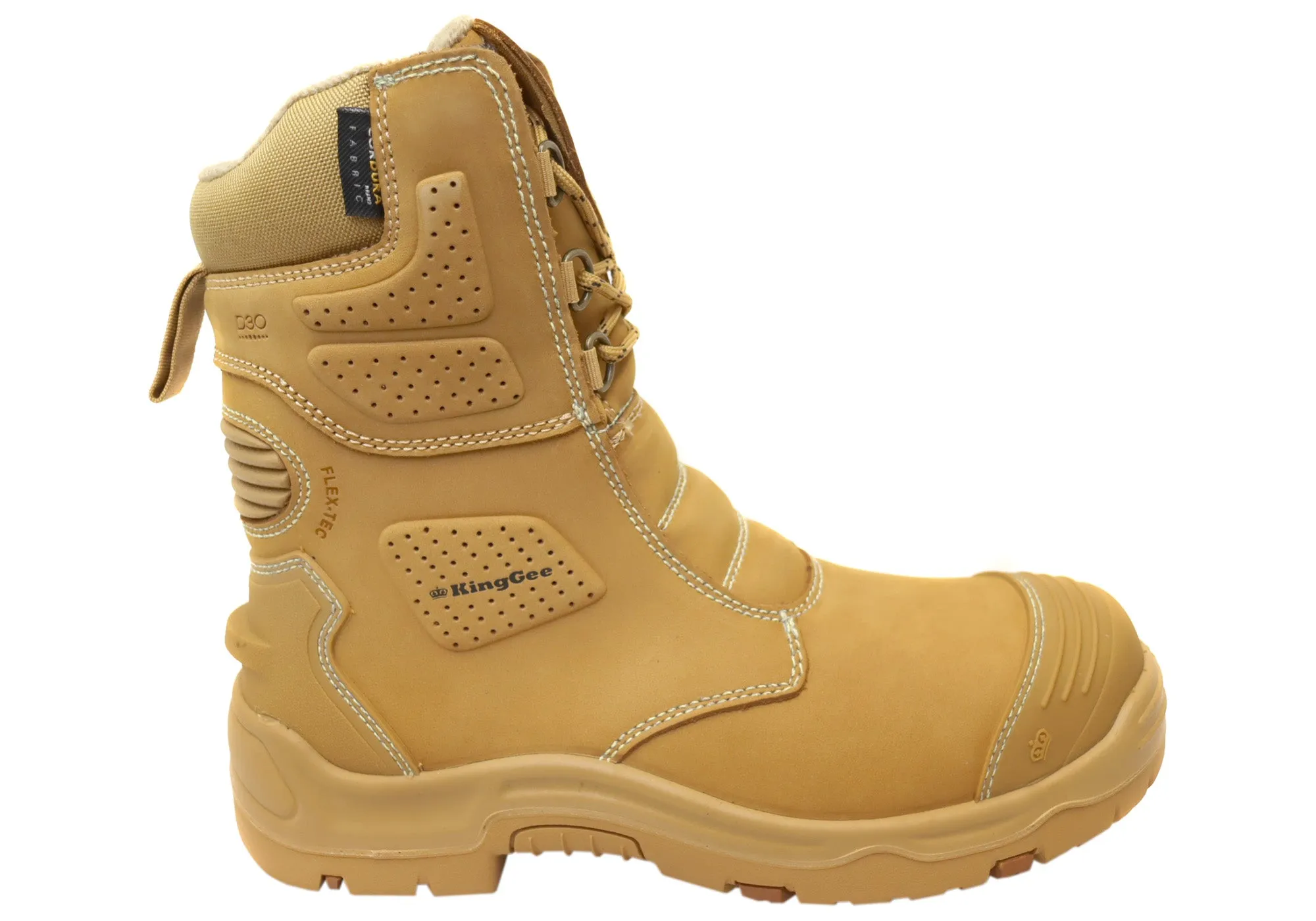 KingGee Mens Bennu Pro 9 Comfortable Leather Work Boots Wheat Flexible Frame Trail Exploration Quick Drying Hiking Trails