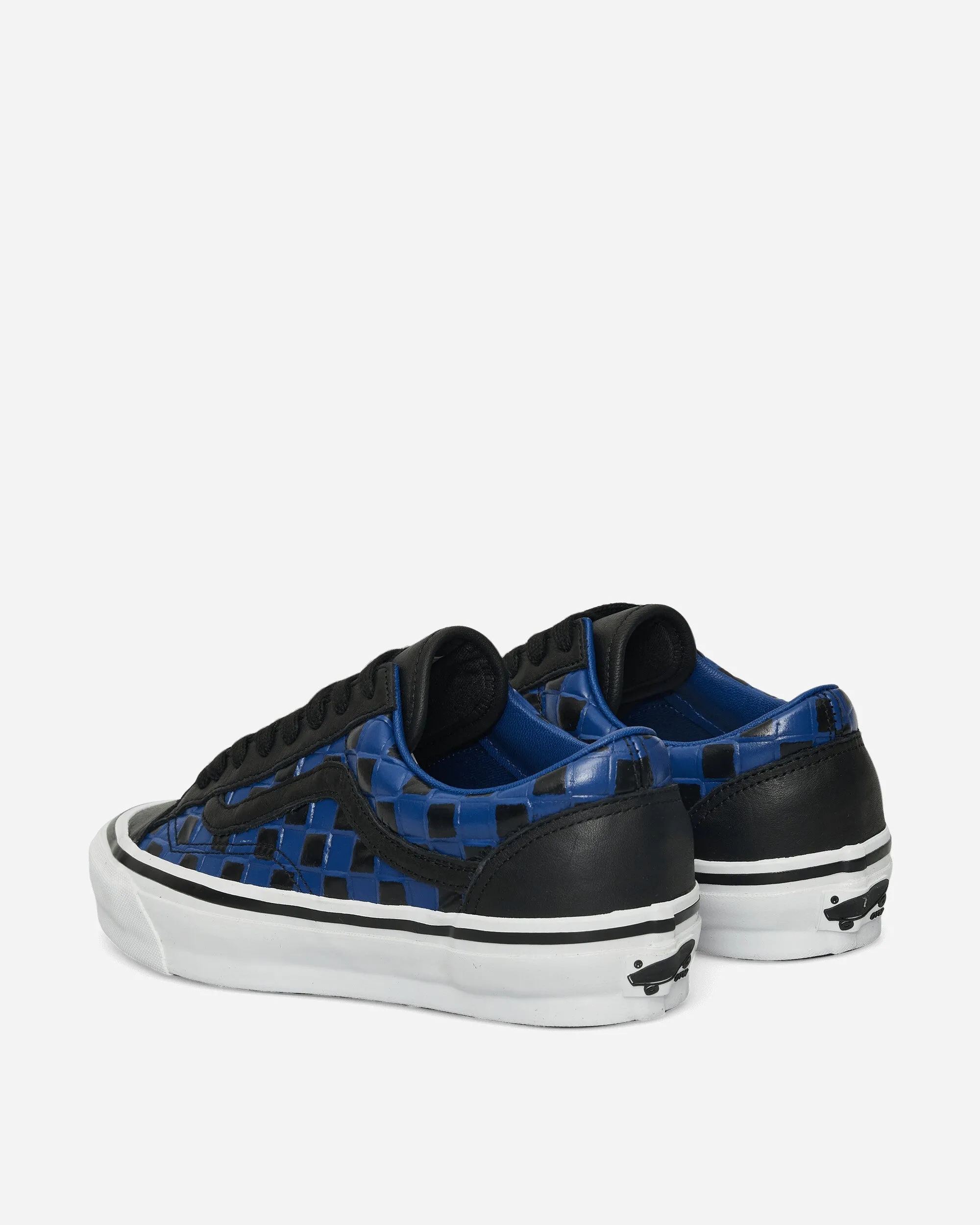Old Skool 36 Vibram Leather Check Sneakers Black / True Blue Power Base Story Glow
