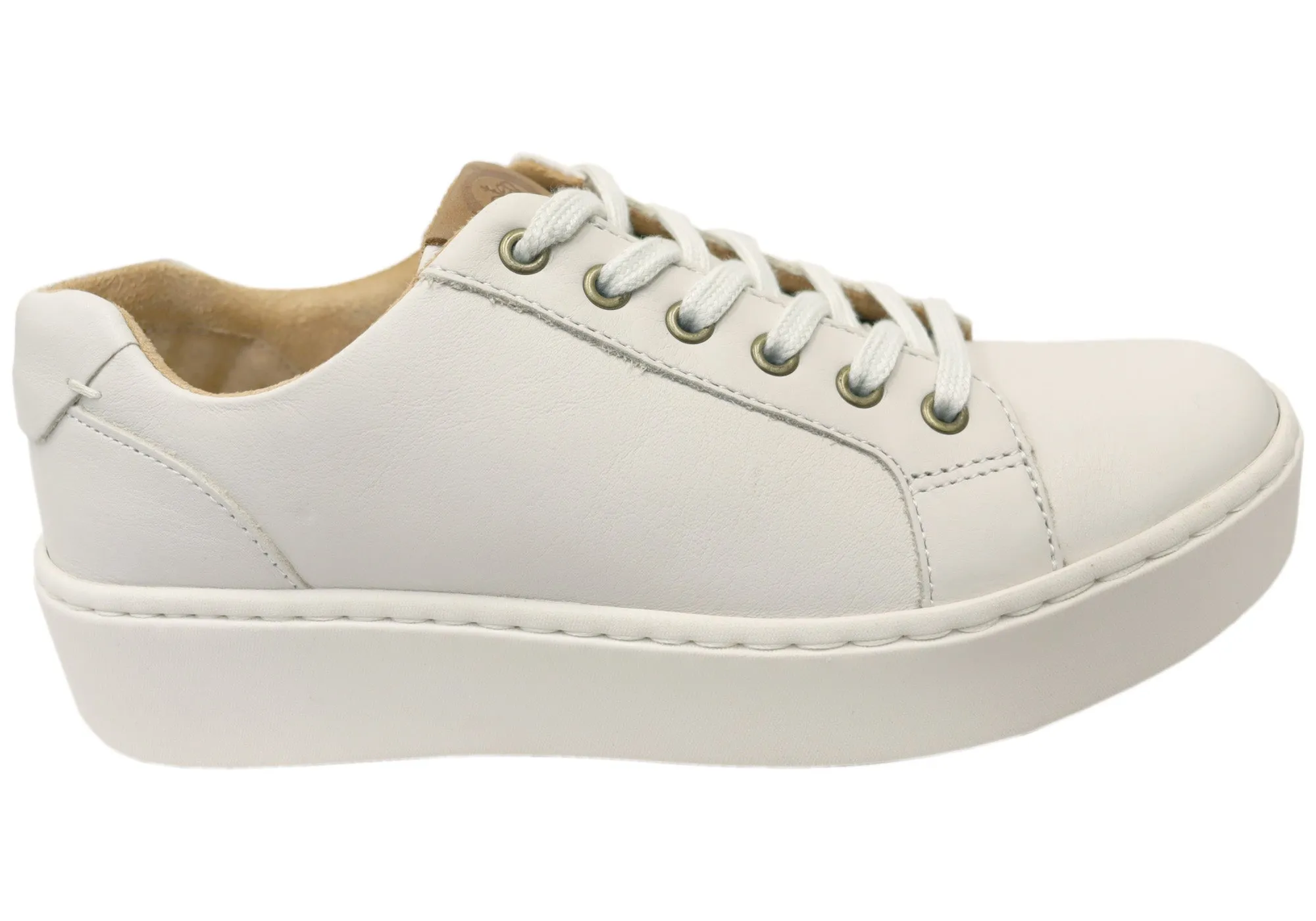Adaptive piece Impact protection Born Mira Womens Comfortable Leather Lace Up Sneakers