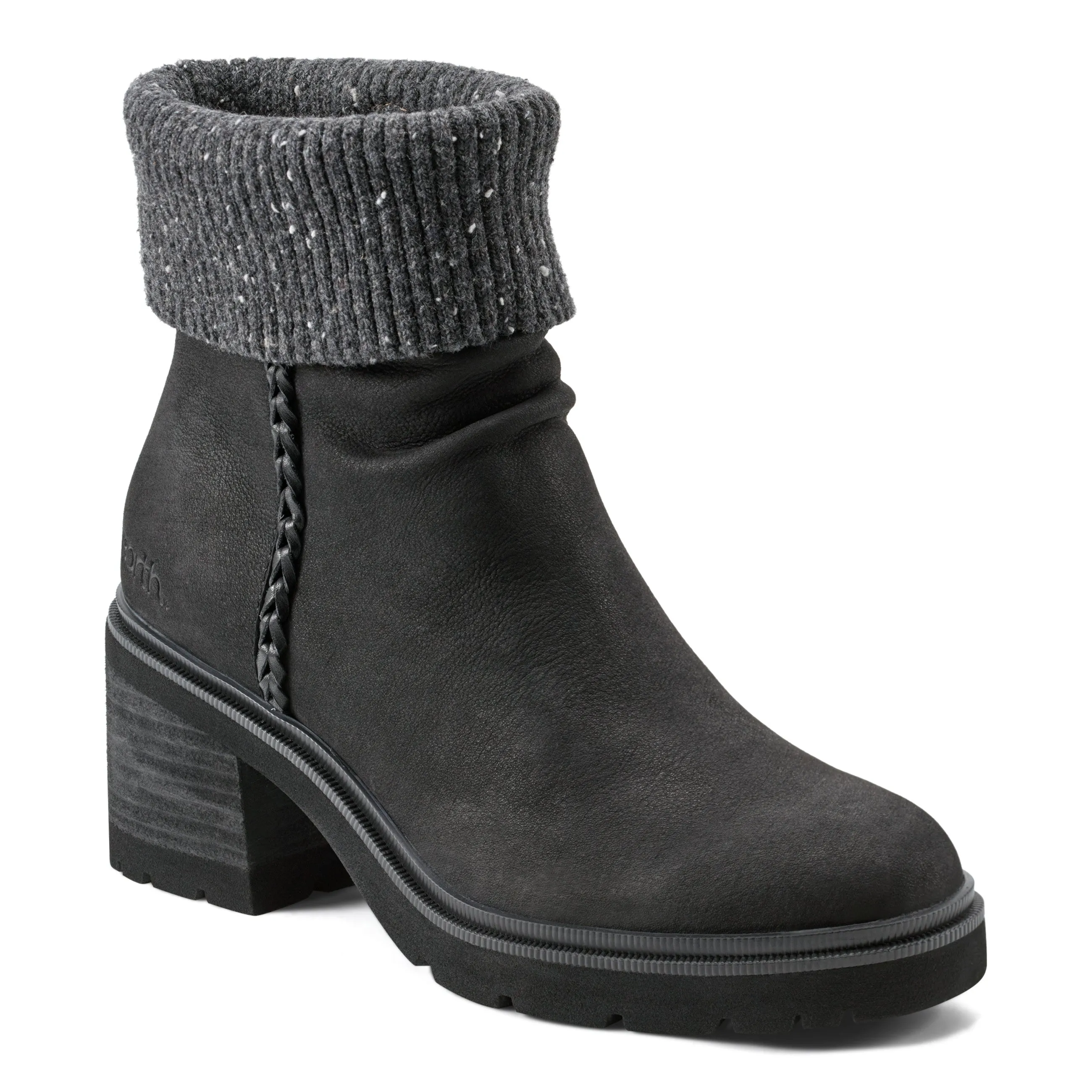 Gresa Waterproof Block Heel Round Toe Casual Booties Urban Walk