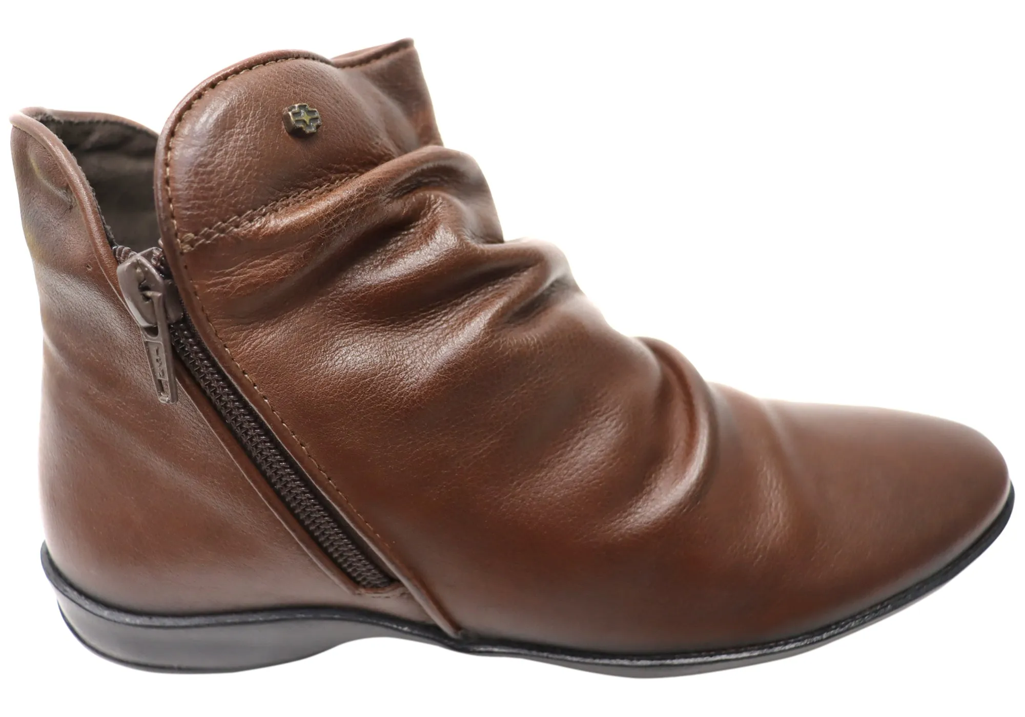 Easy Entry Perlatto Linda Womens Comfortable Leather Ankle Boots Made In Brazil