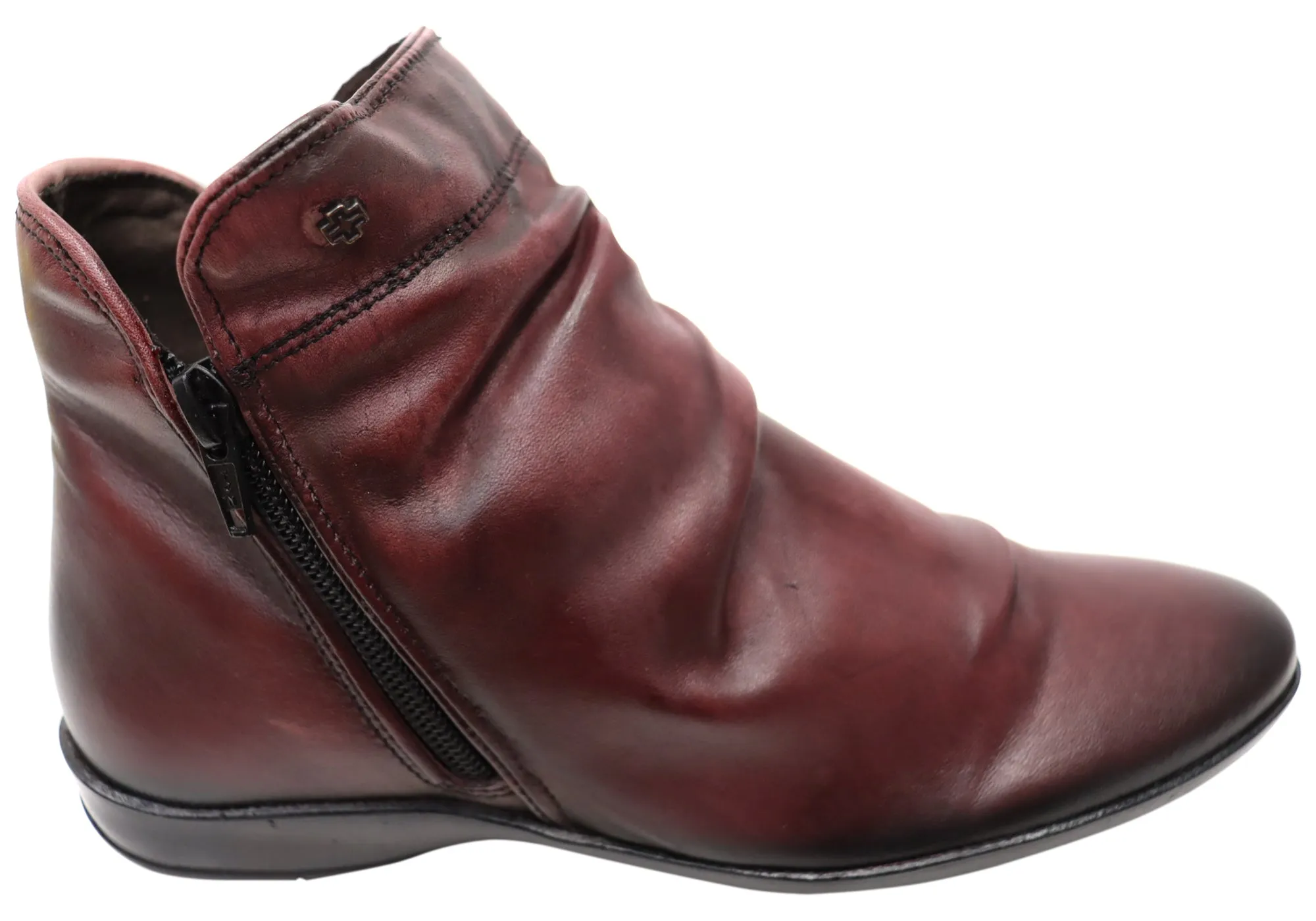 Perlatto Linda Womens Comfortable Leather Ankle Boots Made In Brazil Shock Absorbing