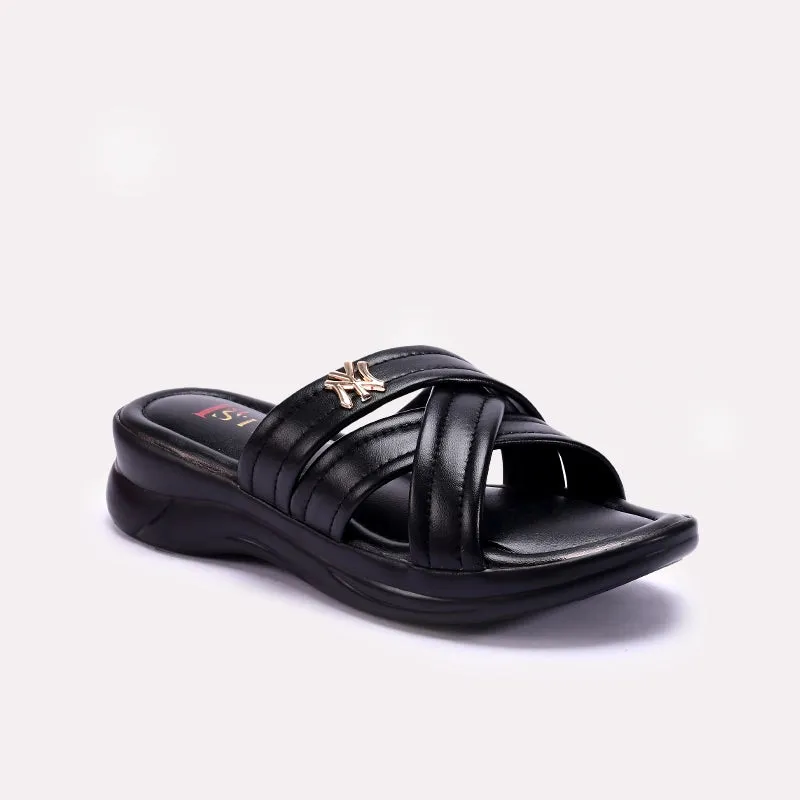 Court Fast Pond Walk Black Comfy Casual Slippers 0413166