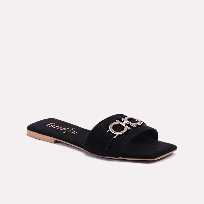 Slip Resistant Modern Commuters Zen Step Black Flat Casual Slippers 0412816