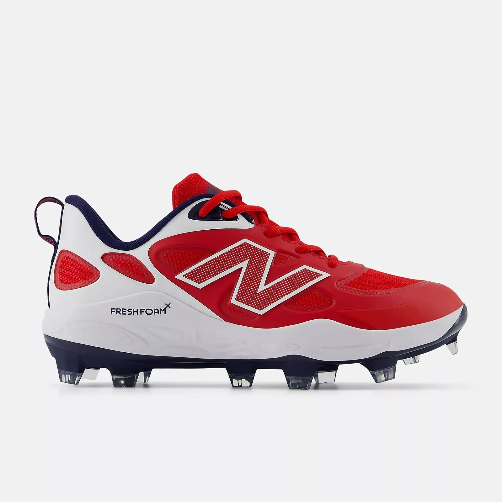 New Balance Women's Fresh Foam X Velo v4 Molded Softball Cleats - Red/White SPVELOU4 Skin Soft Any Path
