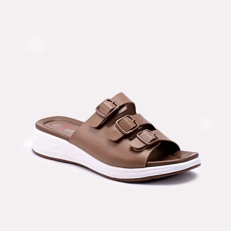 Game Edge Gel Soft Womens Brown Casual Slippers 0413375
