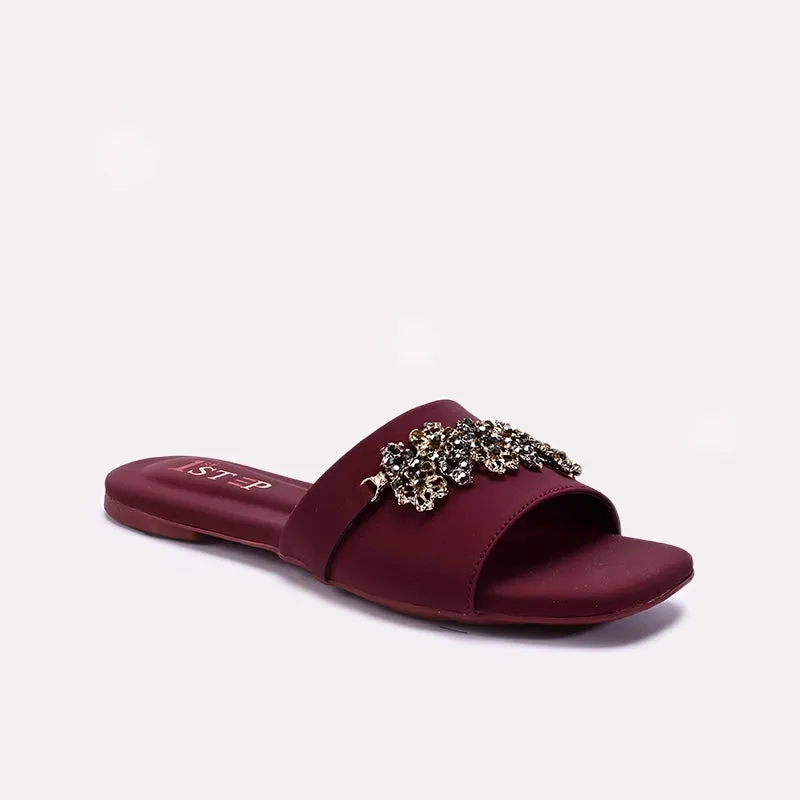 Travel Light Ring Walk Womens Maroon Casual Flat Slippers 0412948