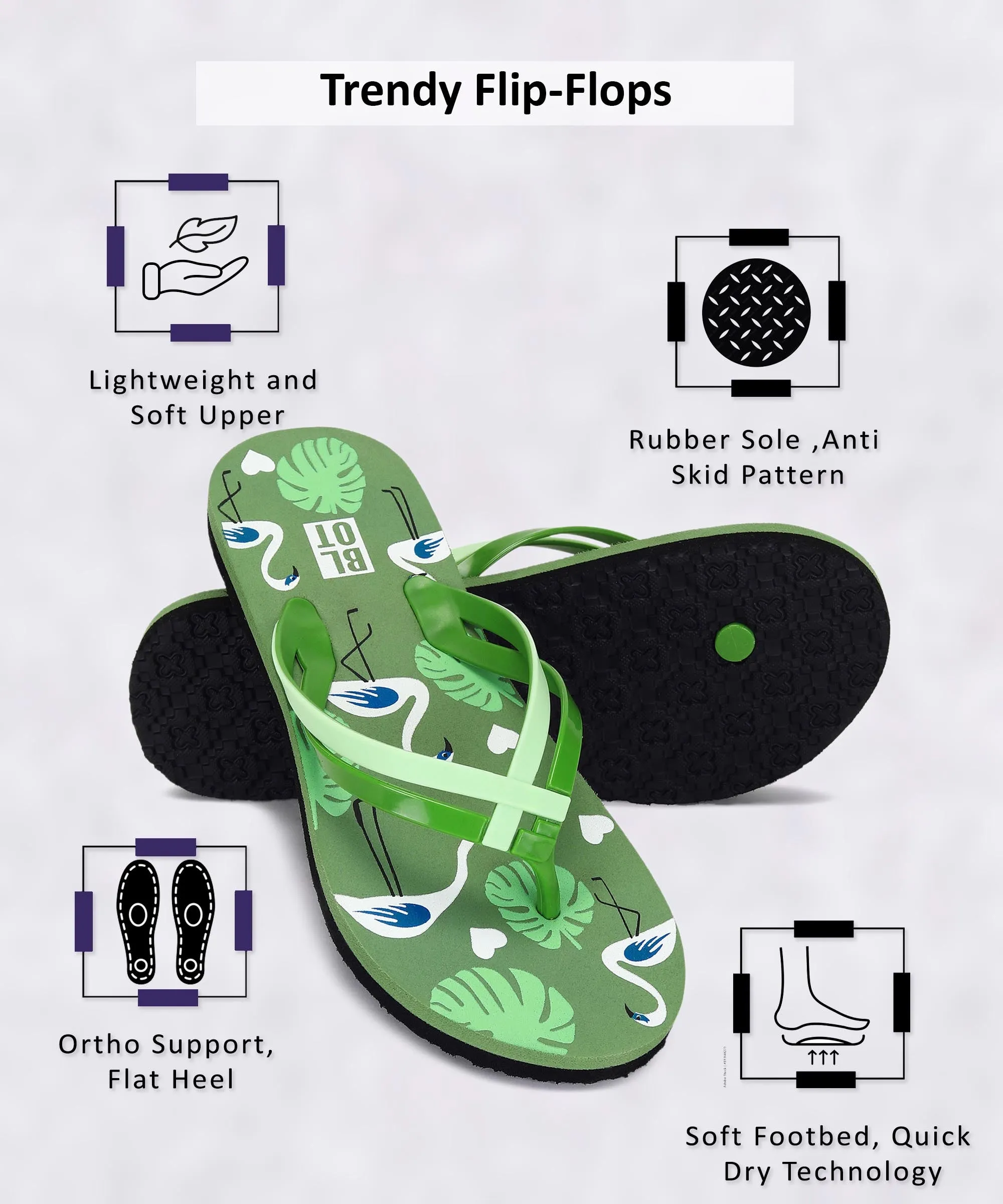 Comfort Solutions Paragon K3310L Women Stylish Flip Flops | Comfortable Flip Flops for Daily Use | Lightweight and Easy to Wash