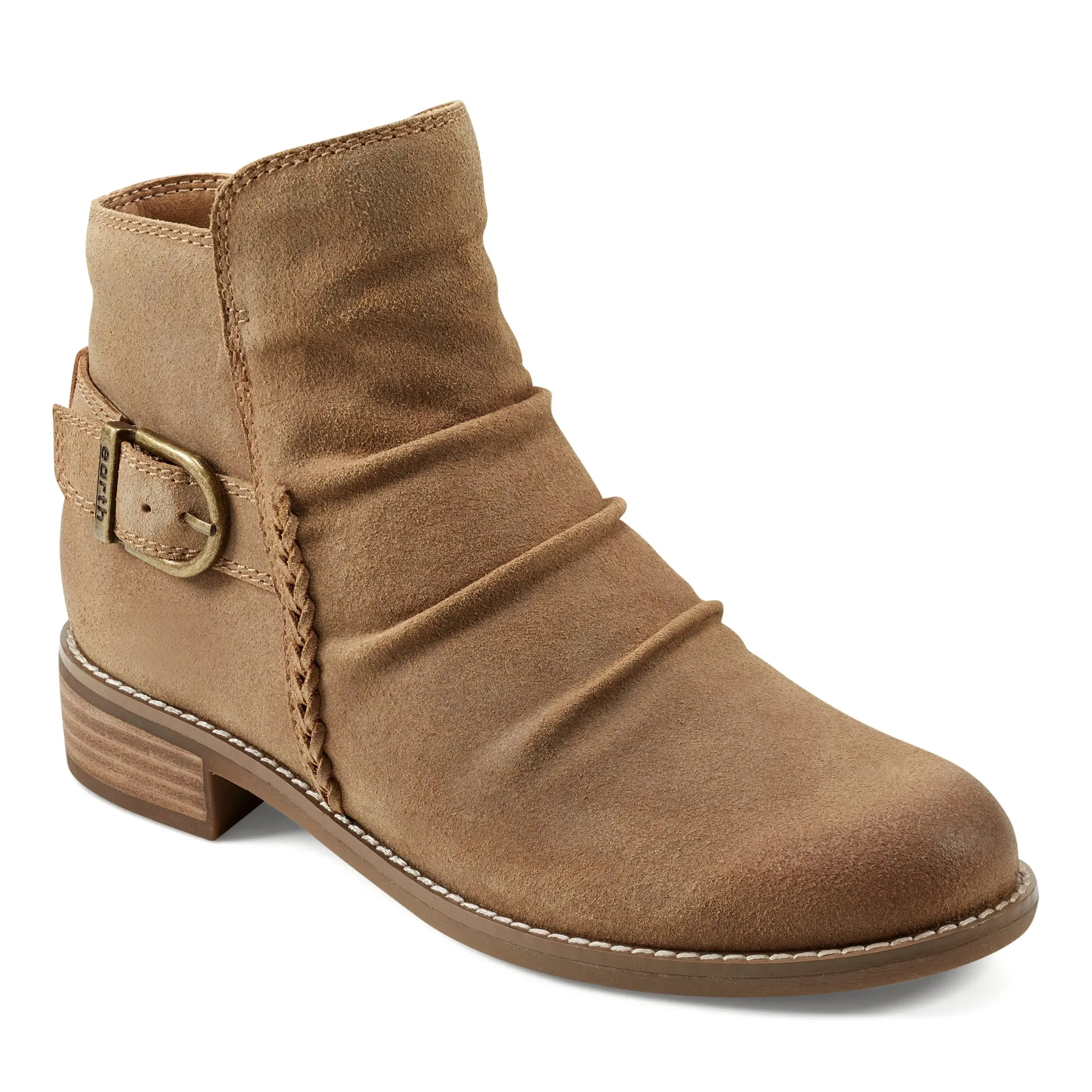 Naira  Round Toe Ruched Casual Booties Night Glow
