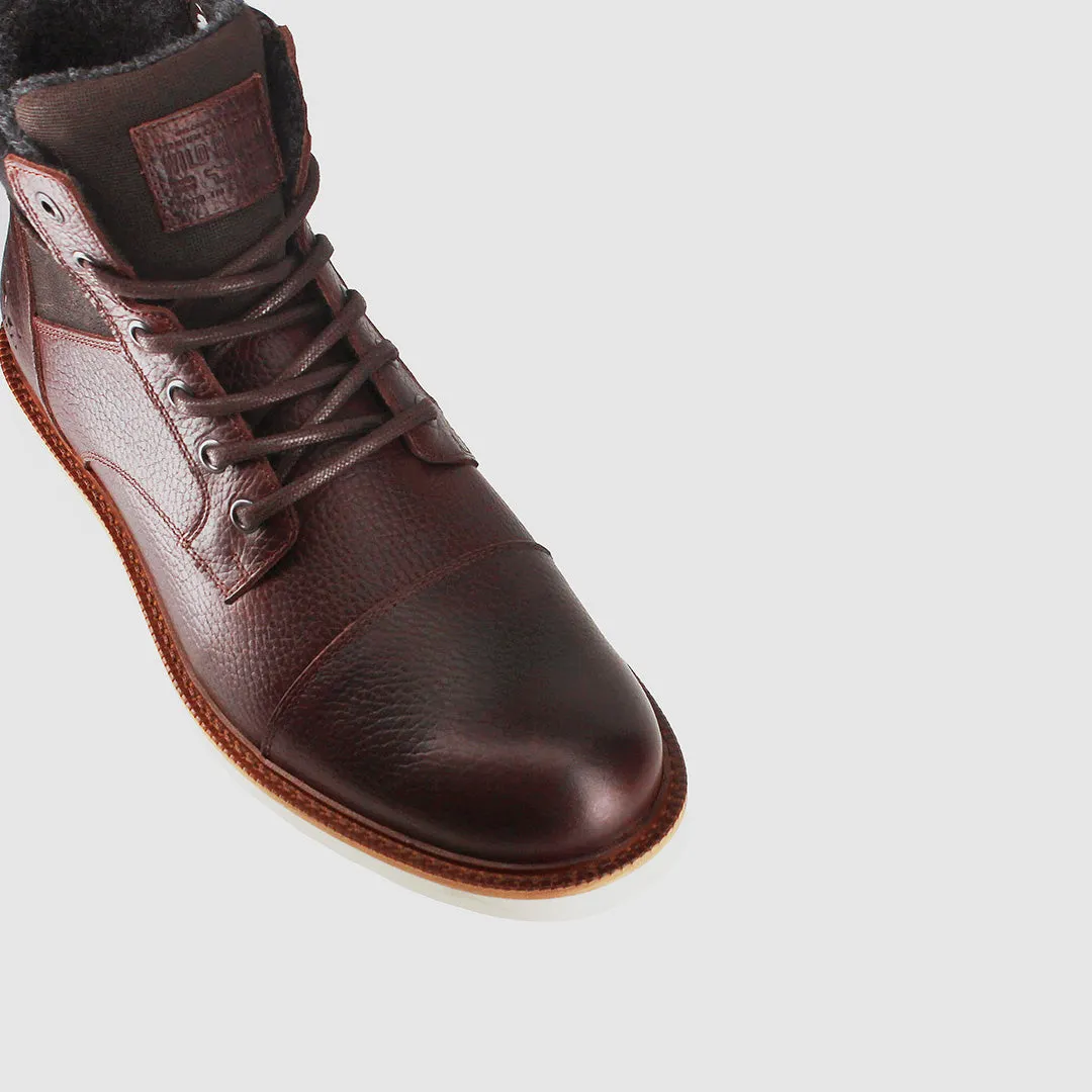 Nepean Lace Up Boots Dark Brown Thick Lining