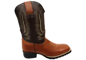 Western Style D Milton Hoover Mens Leather Comfortable Western Cowboy Boots