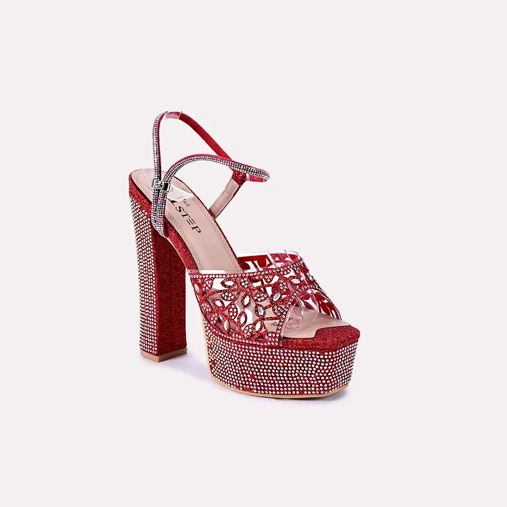 Cushioned heel Quick Step Delilah Red High Heel Sandals 0421151
