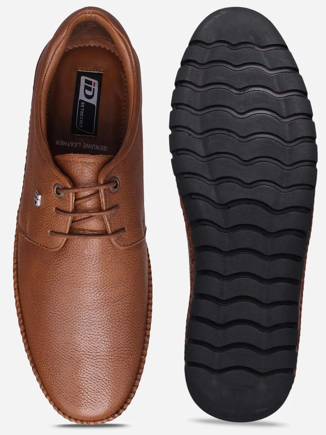 Long Life Men's Tan Comfort Fit Semi Formal Lace Up (ID2072)