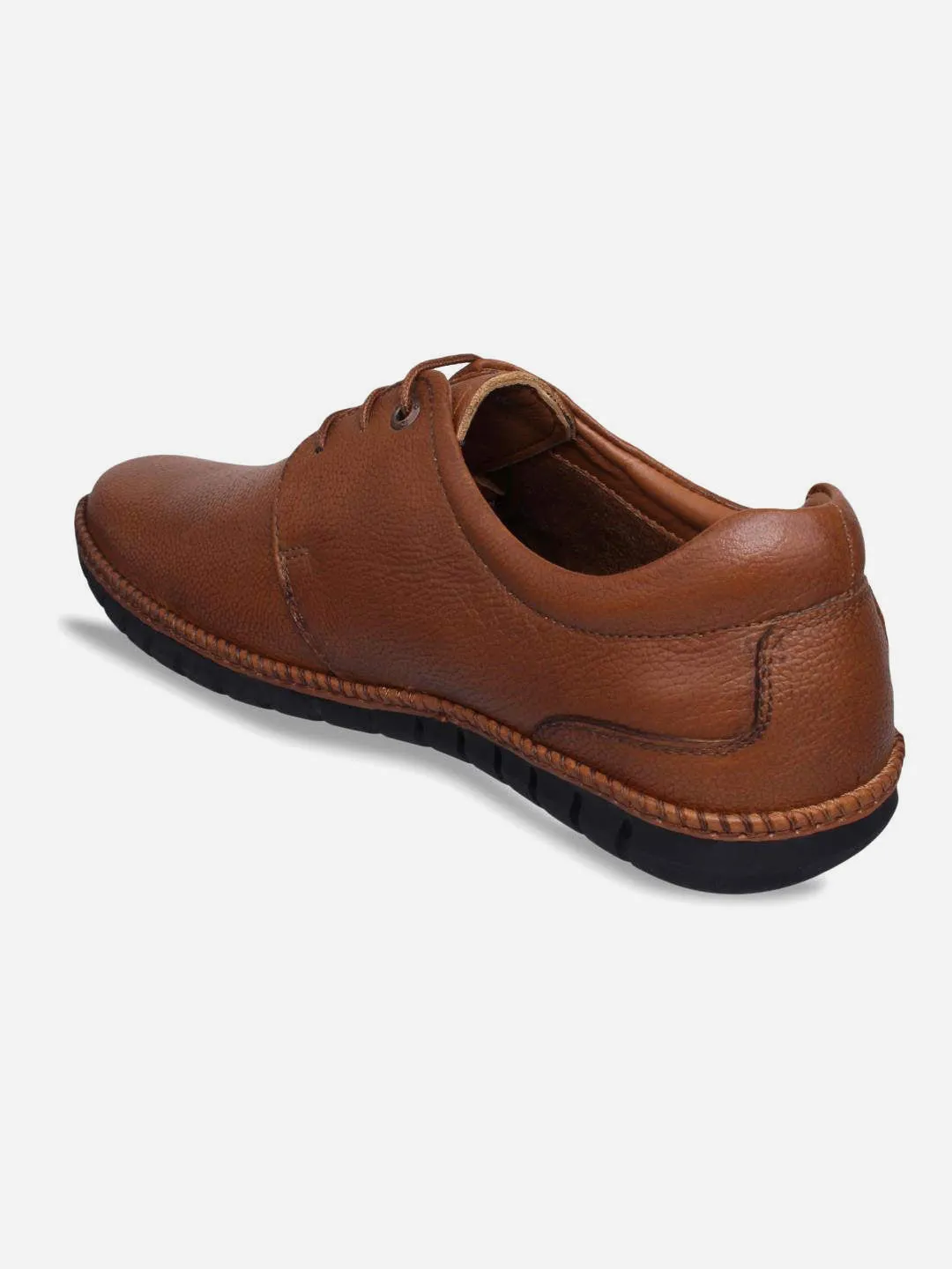 Knitted Mesh Men's Tan Comfort Fit Semi Formal Lace Up (ID2072)