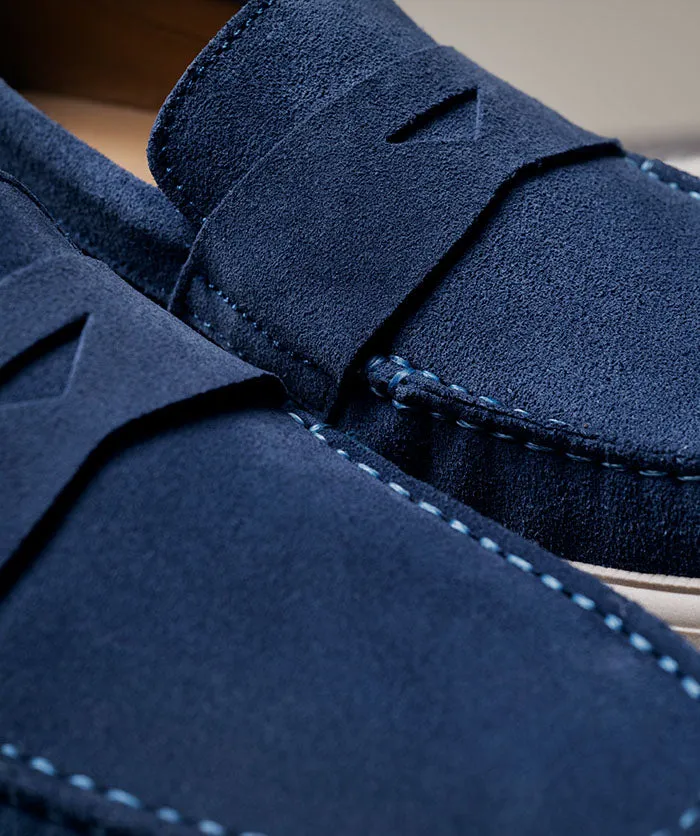 Mocassin ACAPULCO Veau Velours Bleu Azur Timeless Style Pop Shade