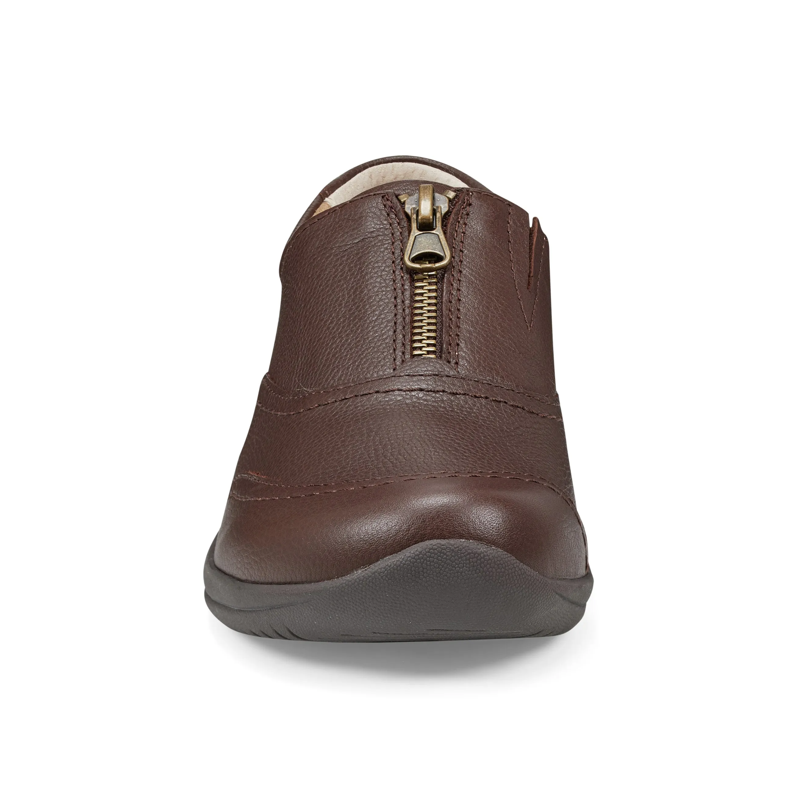 Fannie Round Toe Casual Slip-on Flats Leather