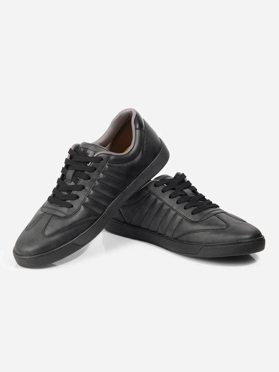 Bouncy Rebound Ventilation Mesh Men's Black Lace Up Sneakers IX6020
