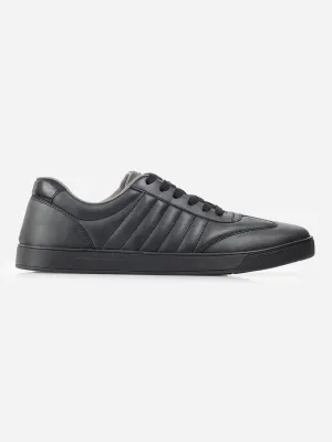 Cushioned Ankle Support Recovery Walk Men's Black Lace Up Sneakers IX6020