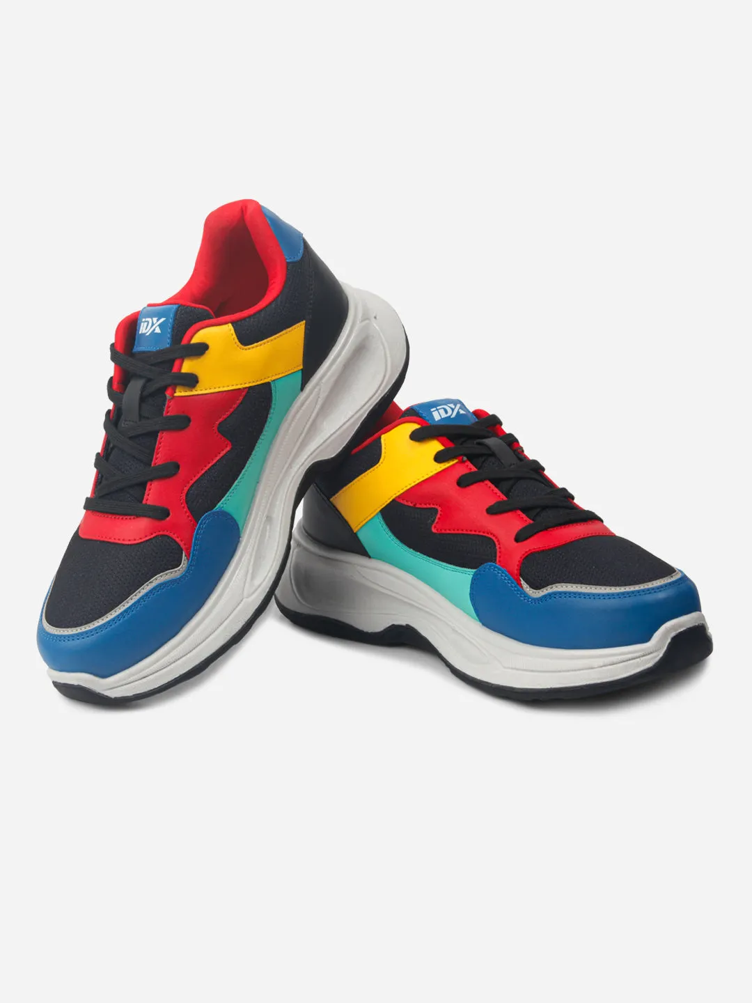 Wide Base Design Men's Colourblocked Lace Up Sneakers (IX1065)