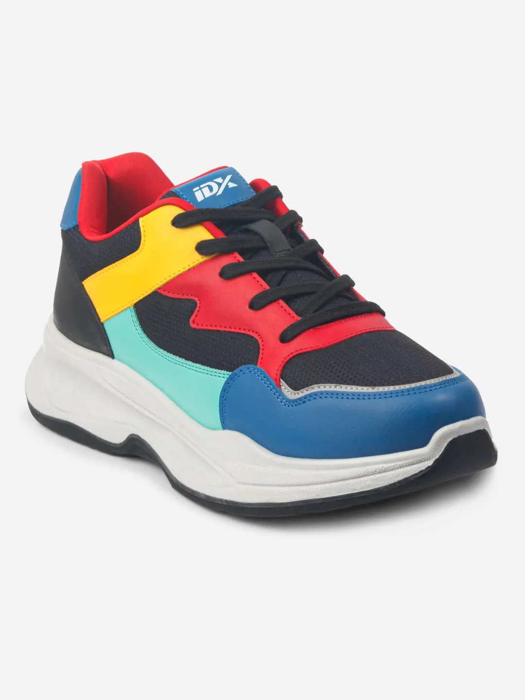 Men's Colourblocked Lace Up Sneakers (IX1065) Modern sole