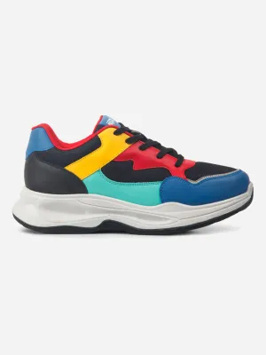 Slip-resistant support Flexible TPU Shank Men's Colourblocked Lace Up Sneakers (IX1065)