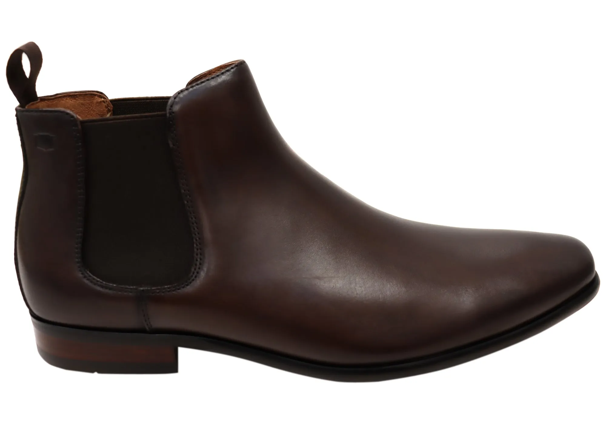 Florsheim Mens EE Extra Wide Leather Barret Plain Toe Chelsea Boots Anti Skid Anti-bacterial