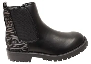 Grosby Slate Kids Girls Comfortable Boots Minimalist Appeal