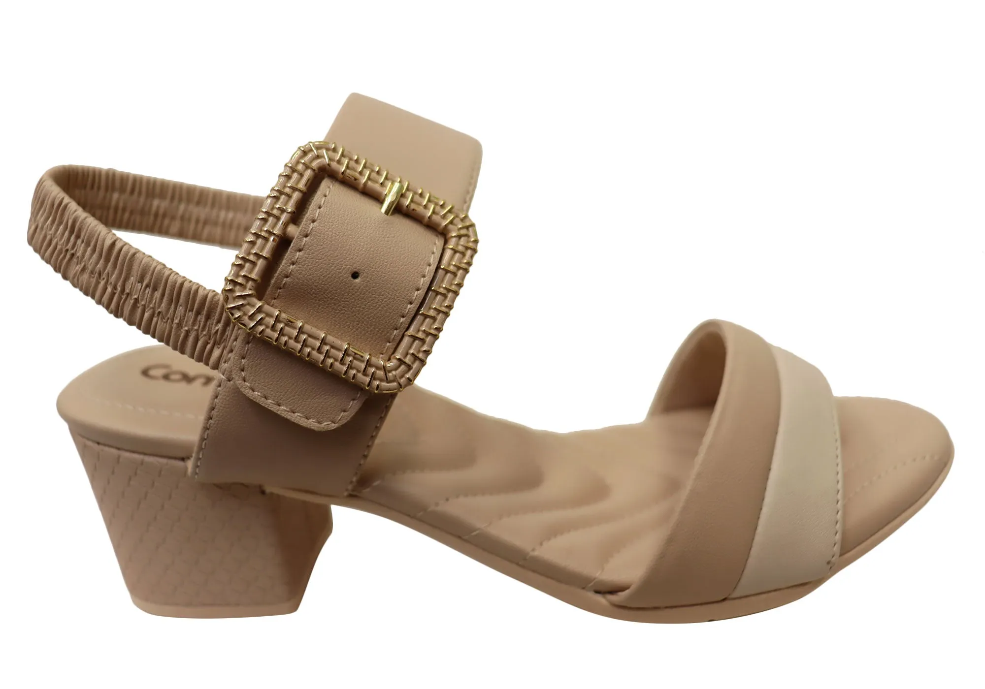 Comfortflex Beatrice Womens Comfortable Brazilian Heels Dress Sandals Mesh Upper