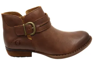 Born Kati Womens Comfortable Leather Low Heel Ankle Boots Chukka Silhouette Quick Pull