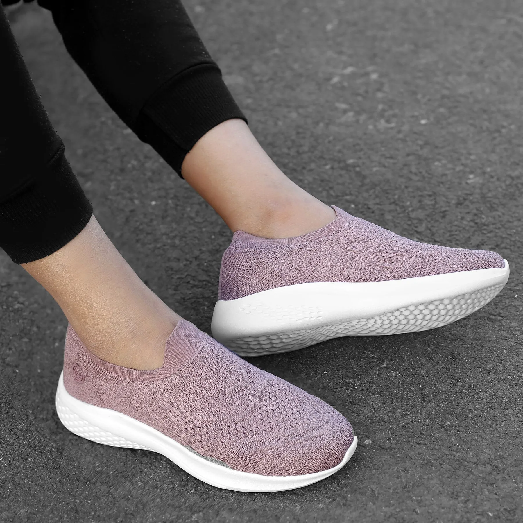 Bacca Bucci Women's WALKER Slip-On Walking Breathable Mesh Sports Shoes Sneakers Supportive Core Office Workers