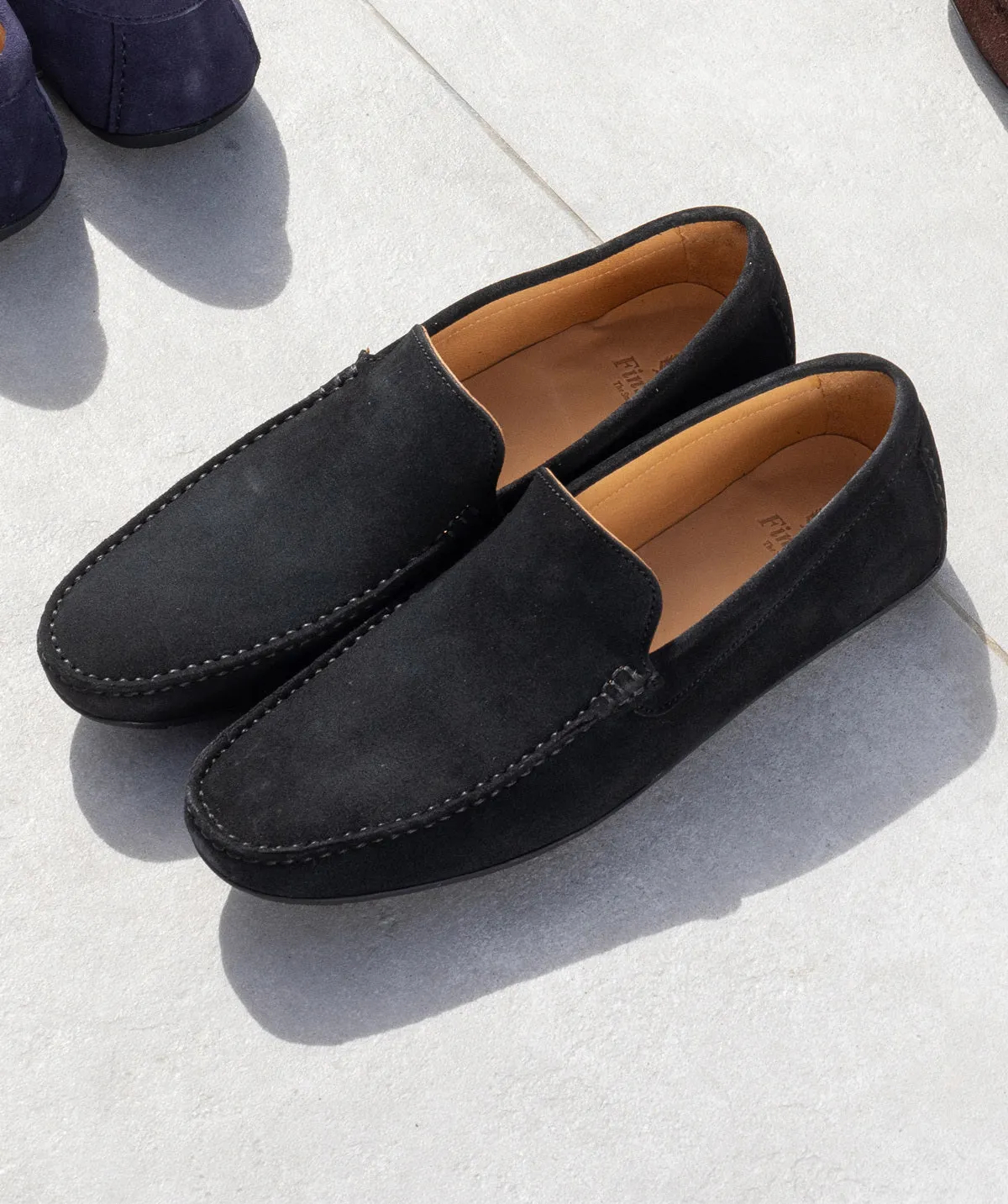 British Edge Chic Comfort Mocassin DANDY Veau Velours Noir