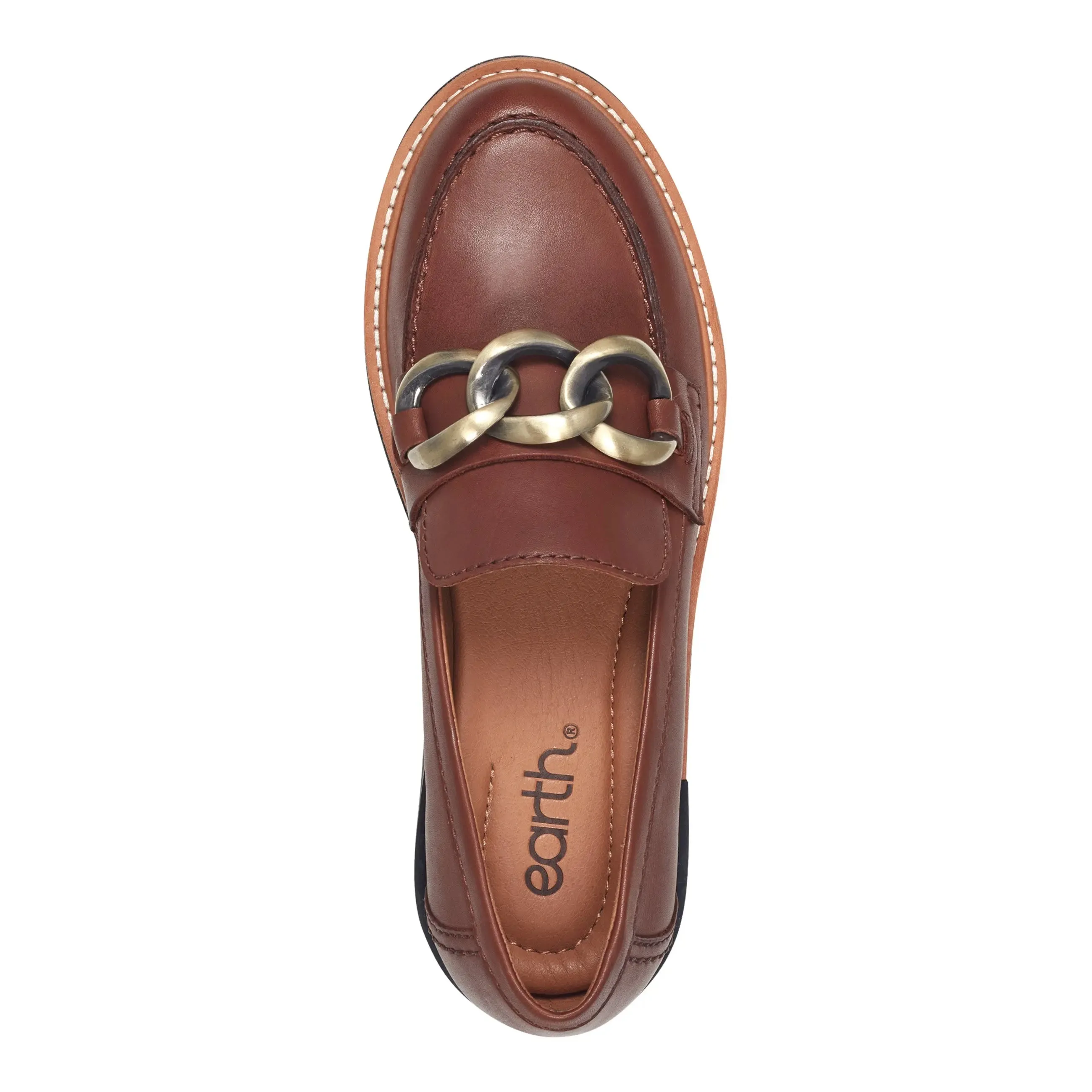 Care Ease Zalor Round Toe Lug Sole Casual Slip-on Loafers