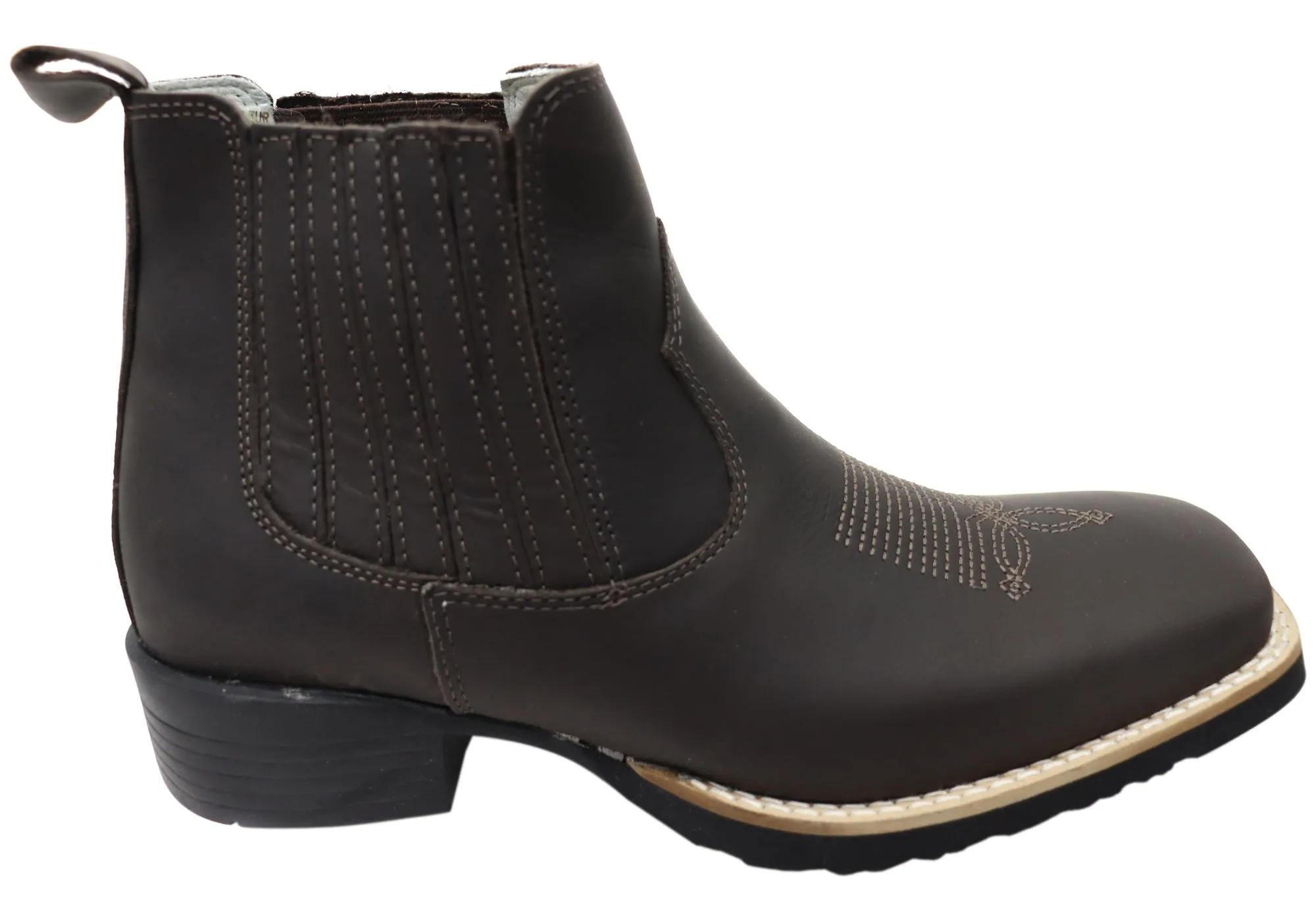 D Milton Orleans Mens Comfortable Leather Western Cowboy Chelsea Boots Outdoor Purpose Reinforced Form Work Commute