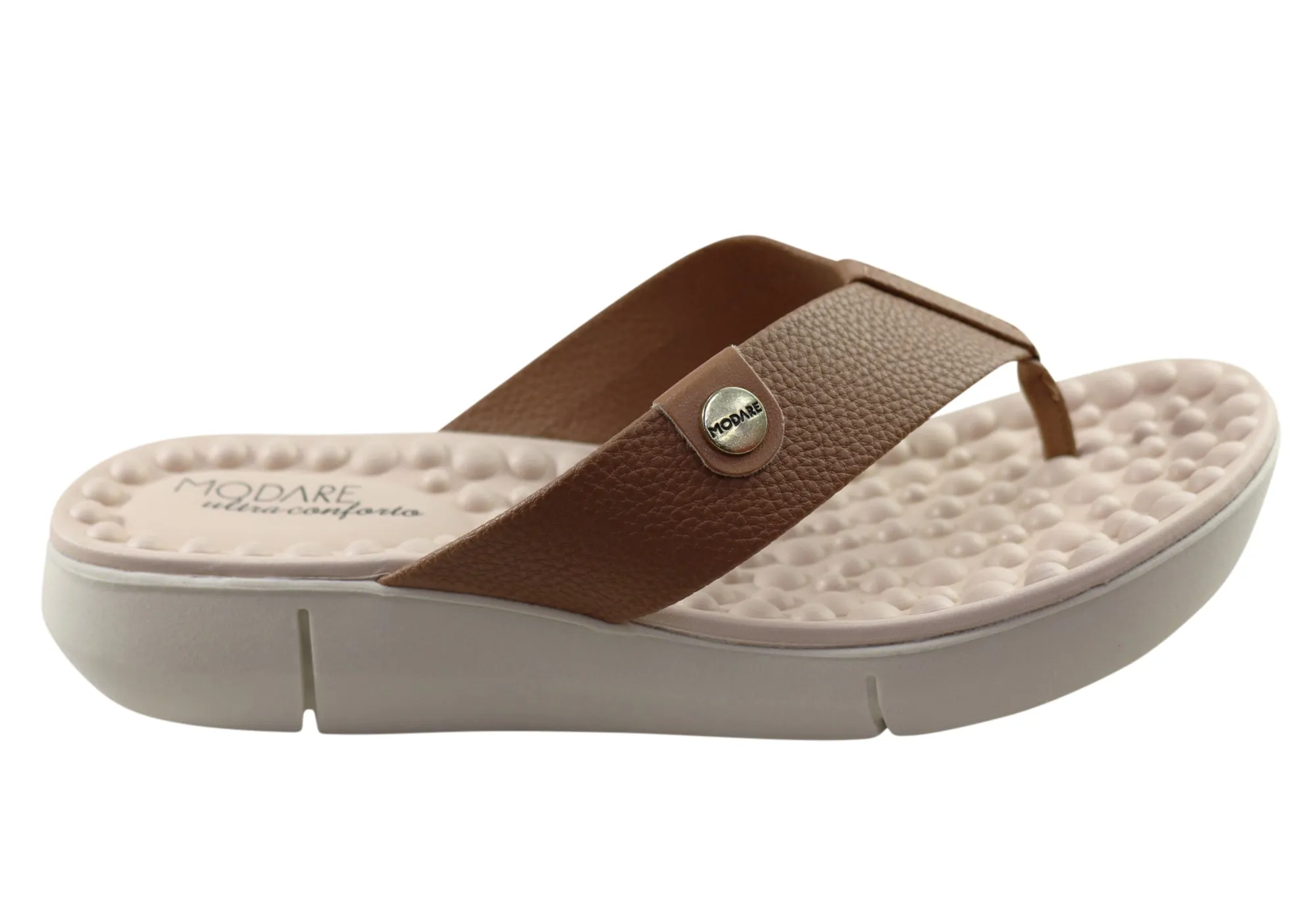Modare Ultraconforto Verity Womens Thongs With Massage Balls Velcro straps