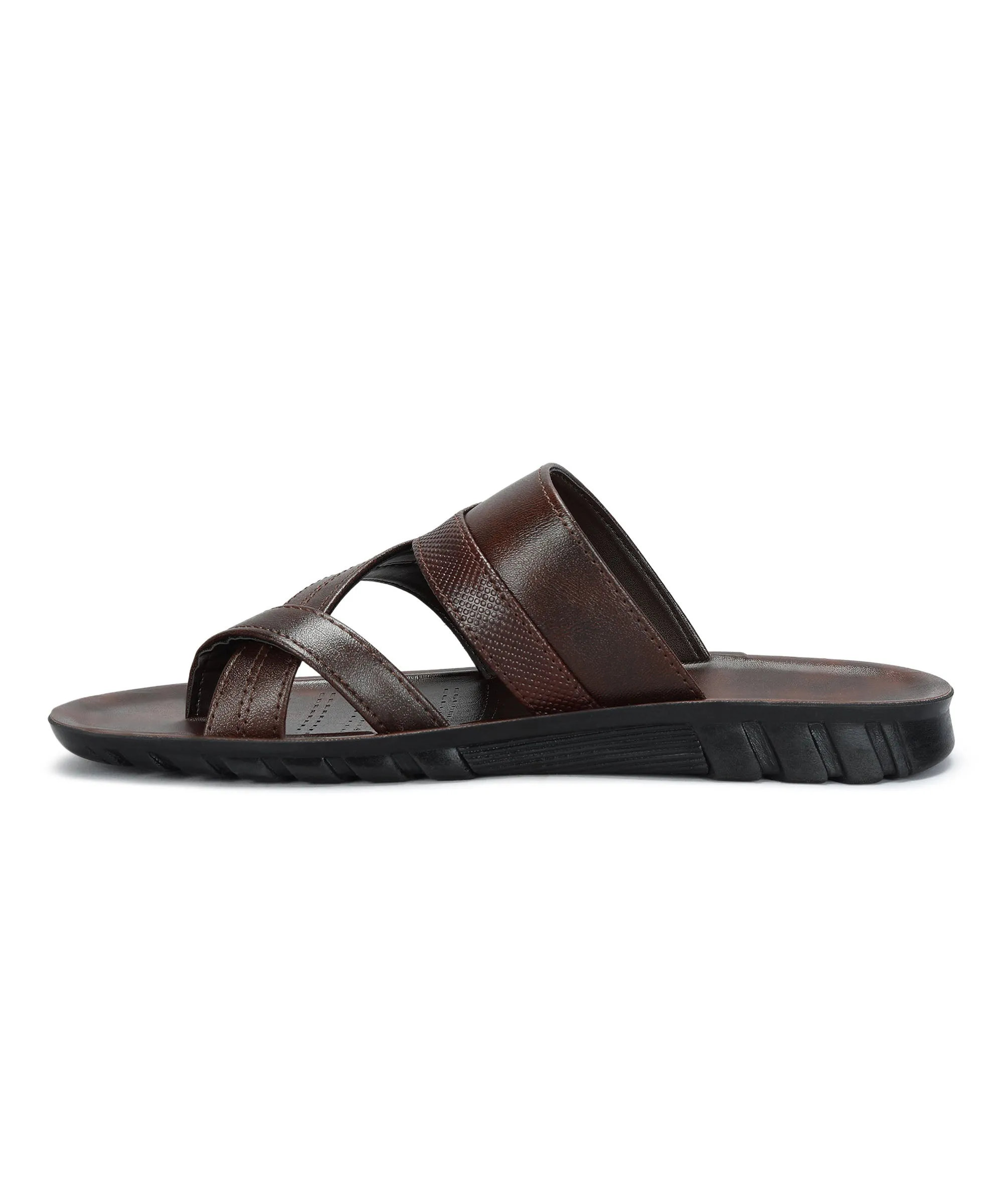 Paragon Men's Slip-on Brown Sandals for Men | Comfortable Sole & Durable Resort Mood Open Toe Footwear