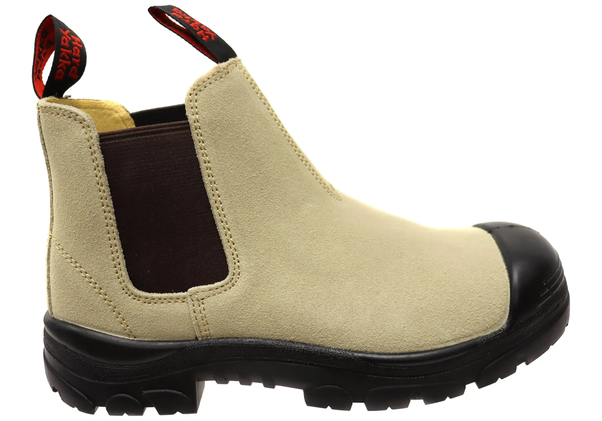 Hard Yakka Mens Leather Grit Pull On Steel Toe Safety Boots Metal Edge Comfy All
