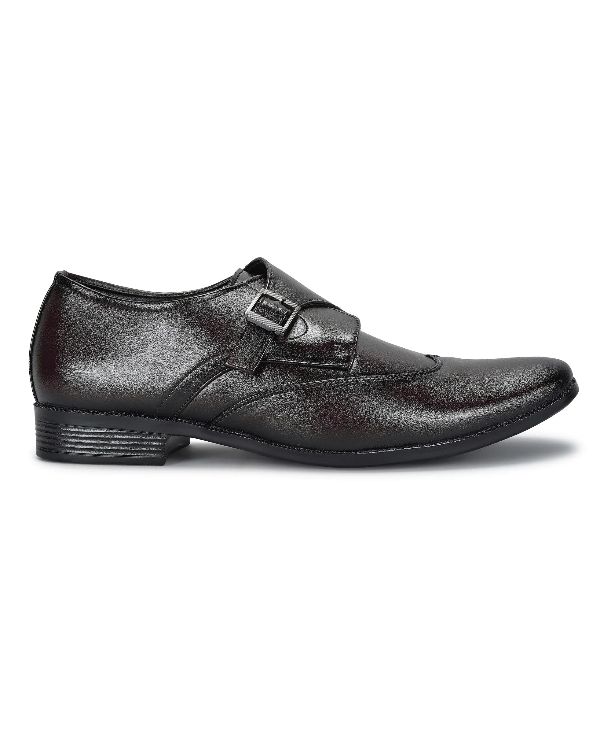Perfect Form Paragon Men's Brown Formal Shoes with Buckle| Durable & Sturdy for Outdoor Wear