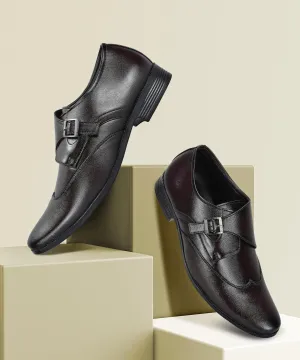 Paragon Men's Brown Formal Shoes with Buckle| Durable & Sturdy for Outdoor Wear Urban Fashion Everyday Routine