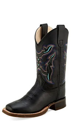 Old West Black Square Toe Children's Boot Hiking Boots Stable Support Snowy Path