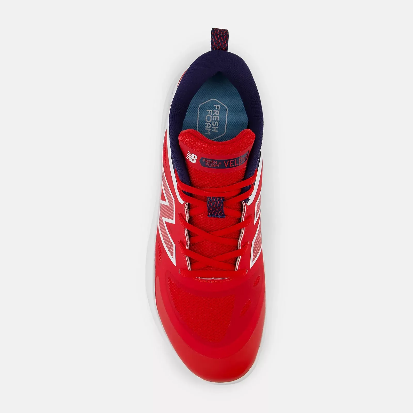 School Style New Balance Women's Fresh Foam x Velo v4 Turf-Trainer Softball Shoes - Red/White/Navy STVELOU4