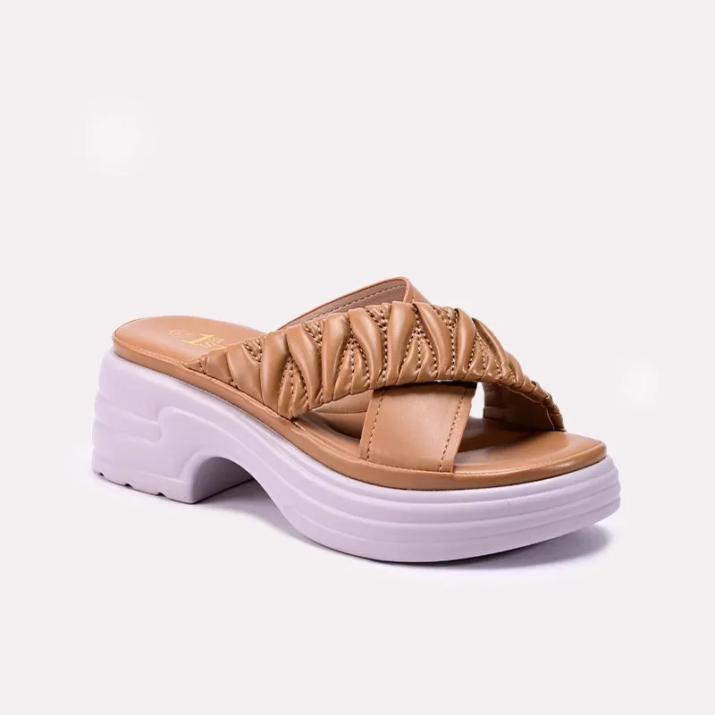 Womens Mustard Platform Slippers 0413356 Fast Run