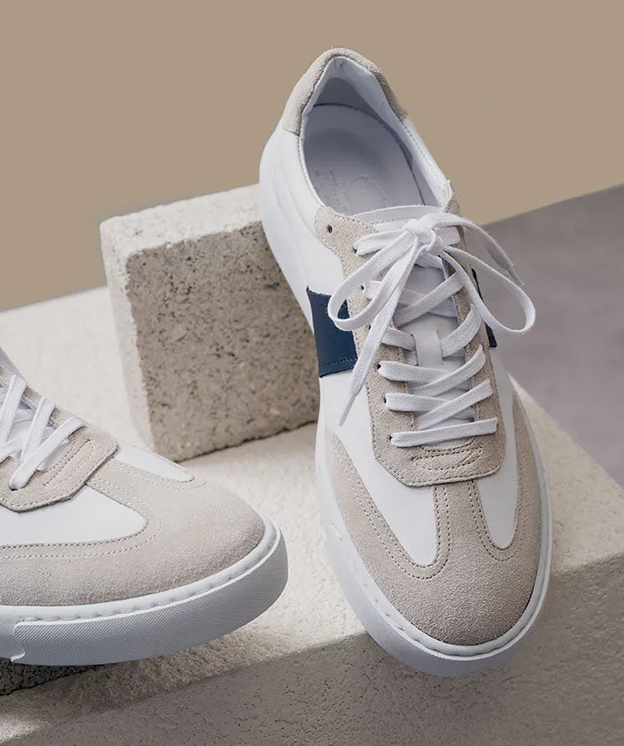 Soft Pad Rubber Composite Sneakers LEO Blanc et Bleu