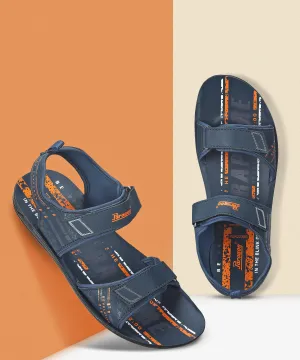Pool Fun Paragon Men's Stylish Lightweight & Durable Blue Velcro Dailywear Sandals