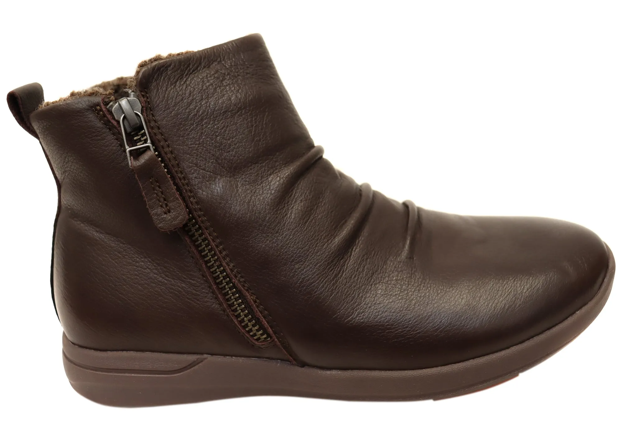 Fashion Utility Thick Grip Scholl Orthaheel Nina II Womens Comfort Supportive Leather Ankle Boots