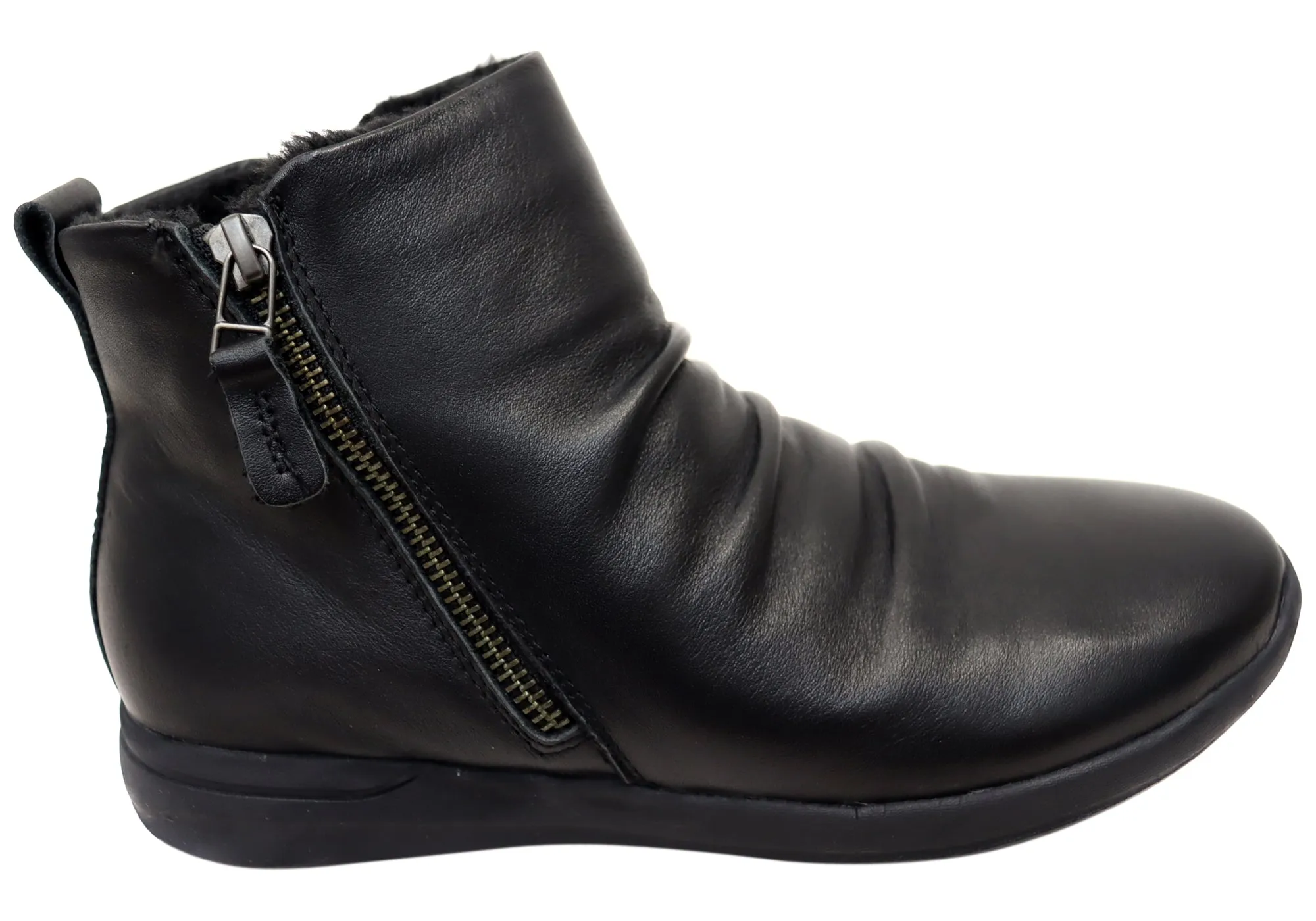 ShockAbsorbing Scholl Orthaheel Nina II Womens Comfort Supportive Leather Ankle Boots