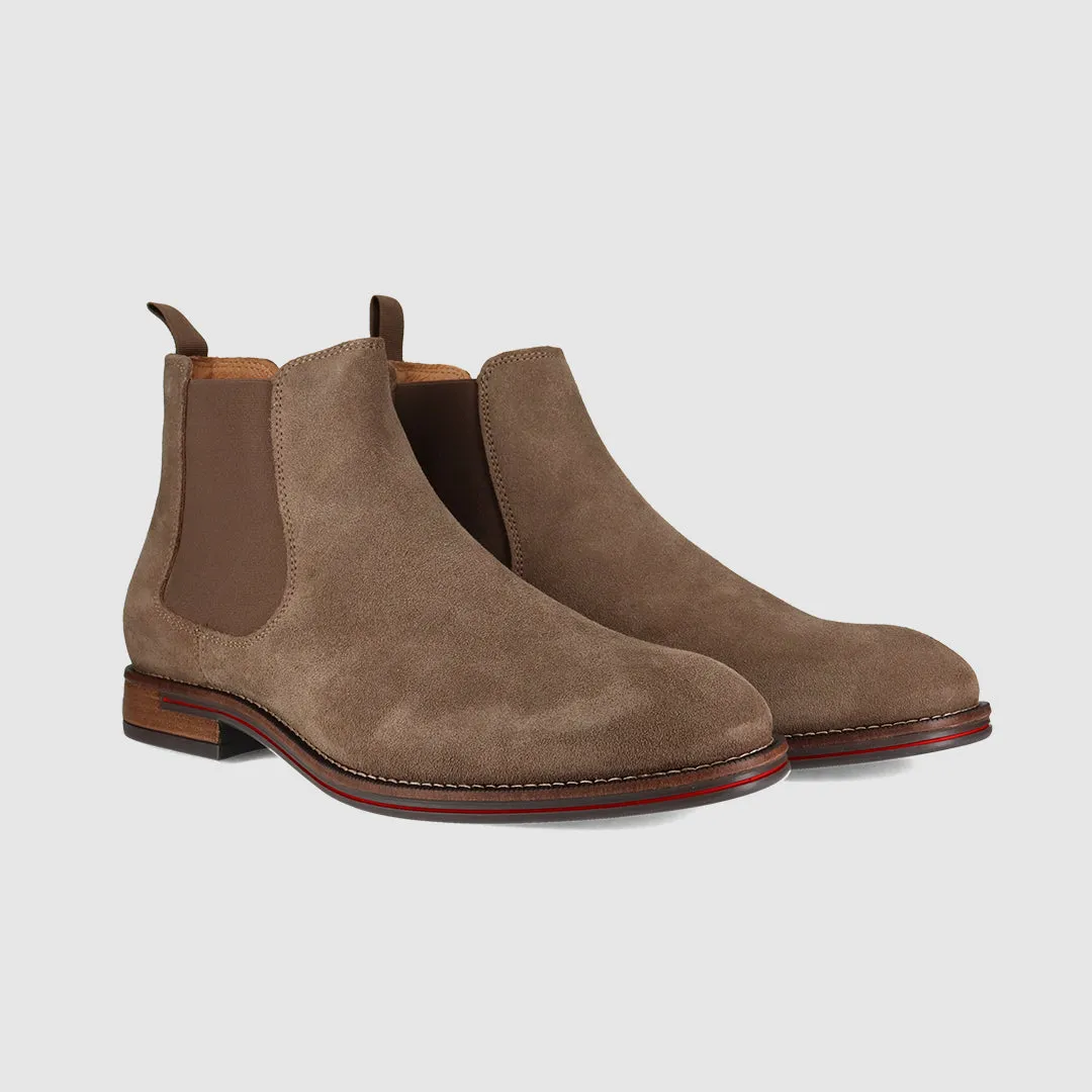 Active Wear Walking Winner Chelsea Boots Taupe Suede