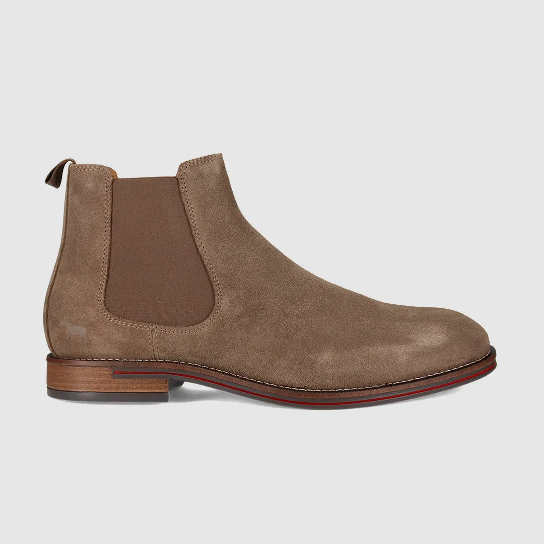 Winner Chelsea Boots Taupe Suede Low Maintenance