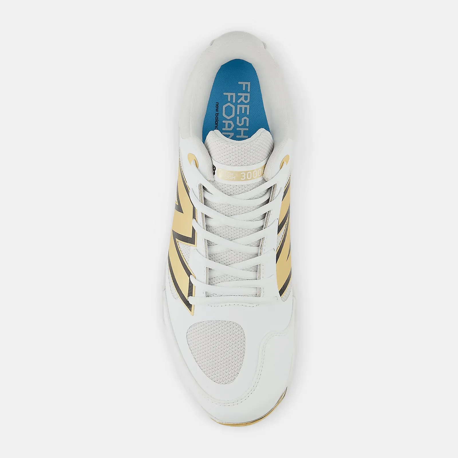 New Balance Men's Fresh Foam 3000 v7 Molded Baseball Cleats - White/Gold - PL3000L7 Media Pop