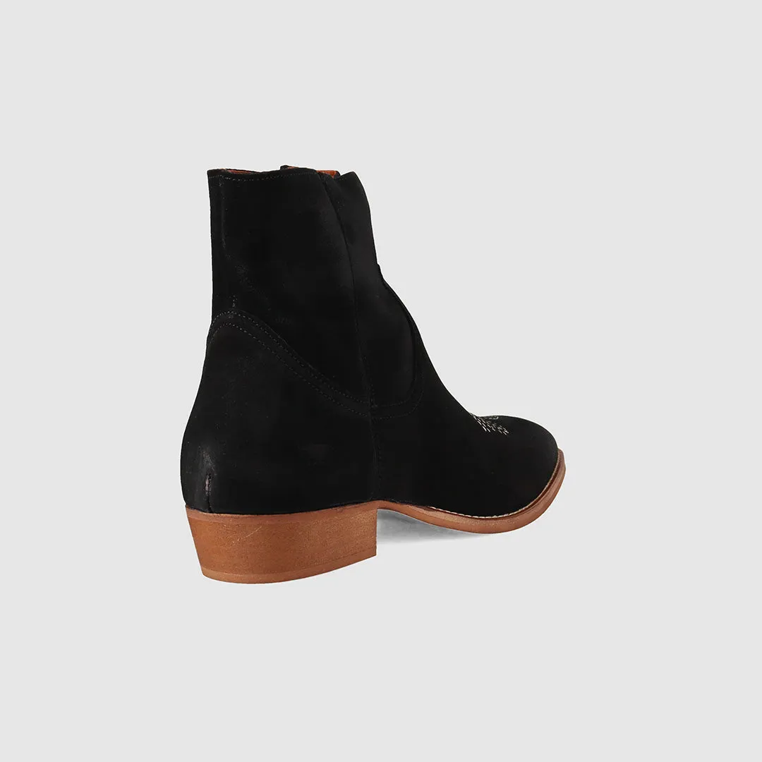 Mesh Ziggy Chelsea Boot Black Suede